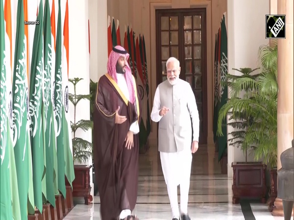 Saudi Arabia’s Crown Prince Mohammed bin Salman meets PM Modi at Hyderabad House in Delhi