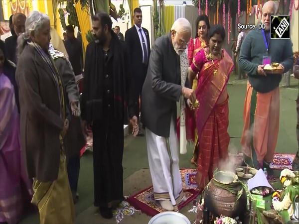 PM Modi attends Pongal celebrations at the residence of MoS L Murugan in Delhi