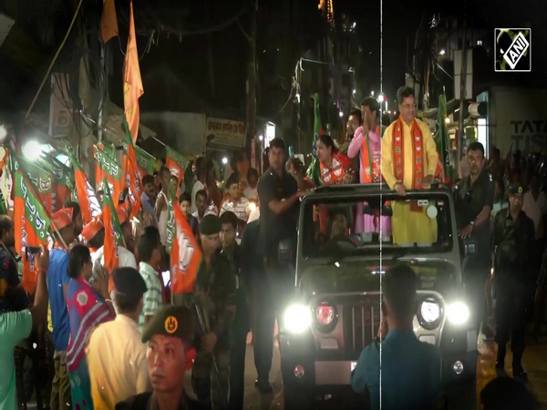 Tripura Chief Minister Manik Saha holds road show in Agartala
