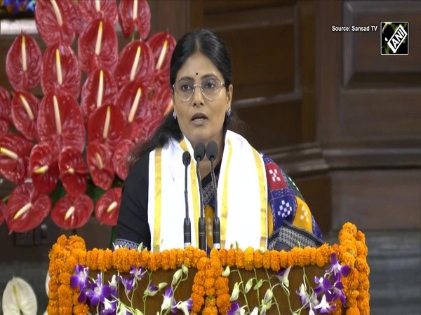 Apna Dal (S) President Anupriya Patel addresses NDA Meeting at Samvidhan Sadan