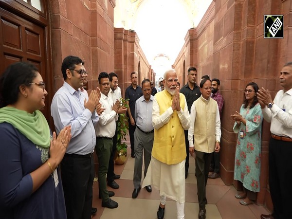 PM Modi returns to PMO for a historic third term. NSA Ajit Doval, Principle Secy PK Mishra also seen