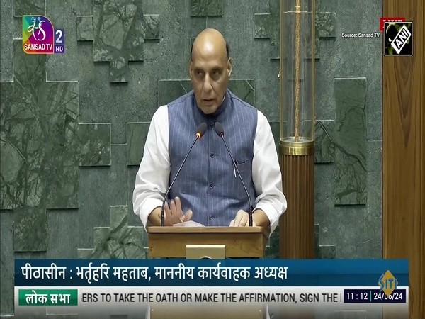 Defence Minister Rajnath Singh takes oath as the Member of Parliament in Lok Sabha
