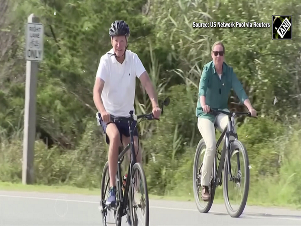 US President Joe Biden takes bike ride near his Delaware vacation home