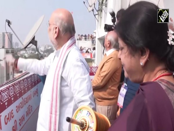 HM Amit Shah celebrates ‘Kite festival’ Makar Sankranti in Ahmedabad, Gujarat CM accompanies