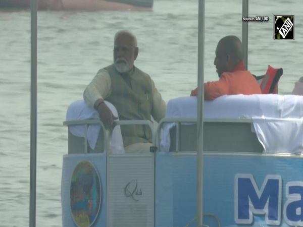 Maha Kumbh: PM Modi, CM Yogi take boat ride to Triveni Sangam in Prayagraj