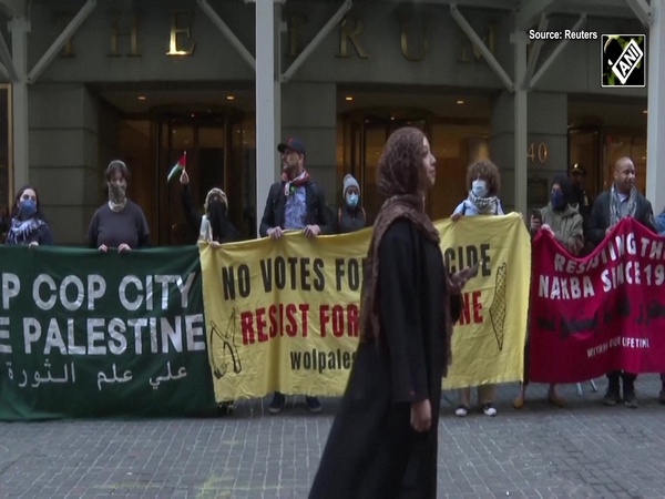 Pro-Palestine demonstration outside Trump’s Wall Street property after Israel resumes operations