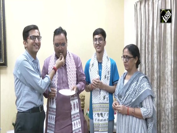 Rajasthan CM Bhajanlal Sharma meets & congratulates NEET AIR 1 Mahesh Keswani at CM residence