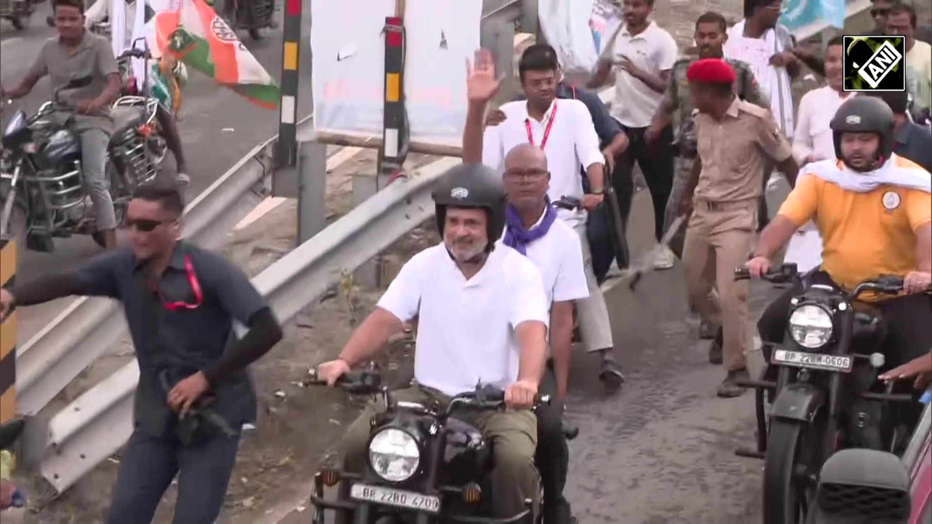 Rahul Gandhi, Tejashwi Yadav lead rally on bikes in Bihar’s Purnia during Voter Adhikar Yatra