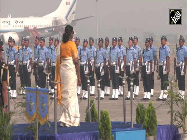 President Droupadi Murmu arrives at Ambala Air Force station, to take sortie in Rafale aircraft