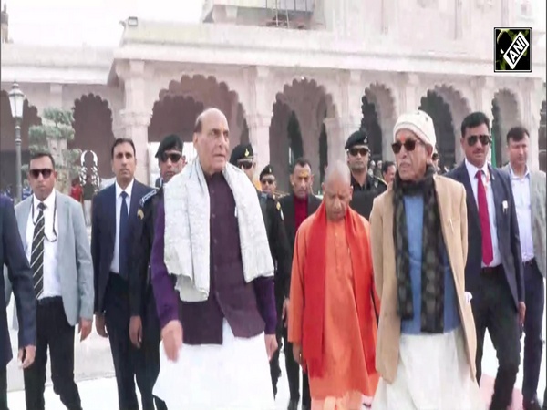 Def Min Rajnath Singh, UP CM offer prayers at Ram Janmabhoomi Temple on ‘Pratishtha Dwadashi’