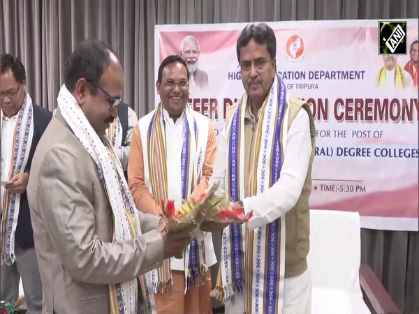 Tripura CM Manik Saha hands offer letters to five newly appointed college principals