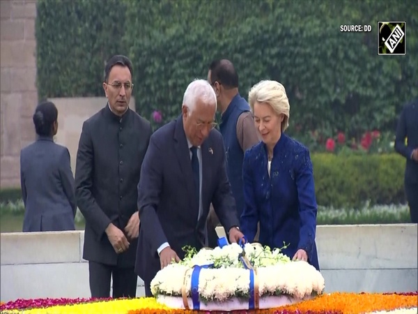 Ursula Von Der Leyen, António Costa pay tribute to Mahatma Gandhi at Raj Ghat in Delhi
