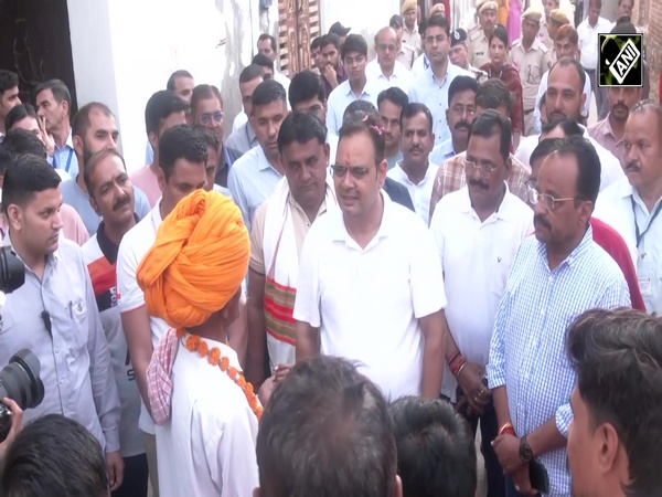 Rajasthan CM Bhajanlal Sharma interacts with villagers during morning walk in Lamba village