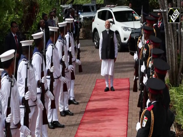 PM Modi receives static Guard of Honour at Seychelles State House with President Patrick Herminie