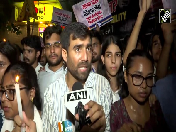 NSUI holds candlelight march for Satya Niketan PG collapse victims after seven killed in tragedy