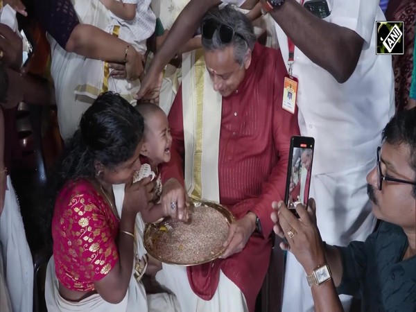 Hilarious Moment! Child cries hysterically as Shashi Tharoor initiates Vidyarambham ceremony