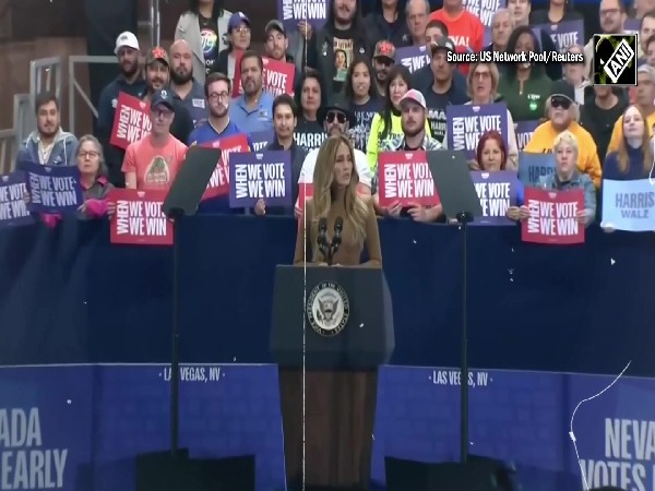 American Singer Jennifer Lopez gets emotional at Kamala Harris rally in Las Vegas