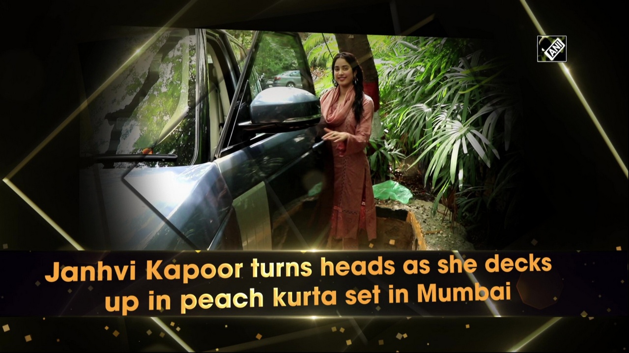 Janhvi Kapoor turns heads as she decks up in peach kurta set in Mumbai