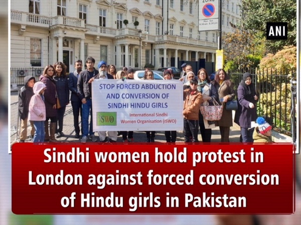 Sindhi women hold protest in London against forced conversion of Hindu girls in Pakistan