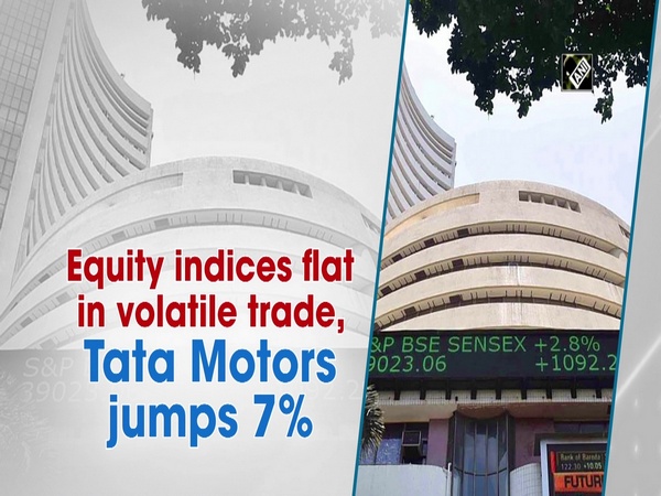 Equity indices flat in volatile trade, Tata Motors jumps 7%