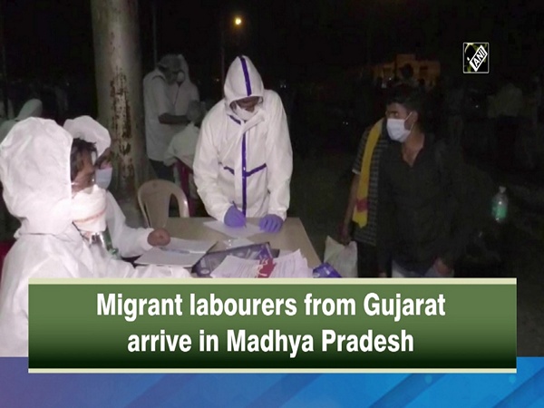 Migrant labourers from Gujarat arrive in Madhya Pradesh