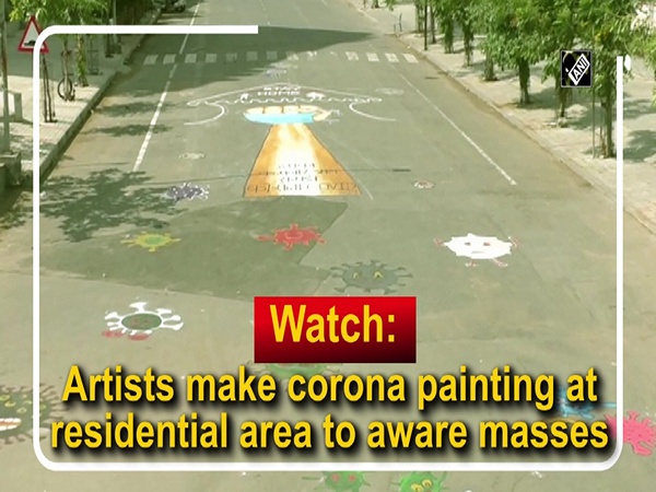 Watch: Artists make corona painting at residential area to aware masses