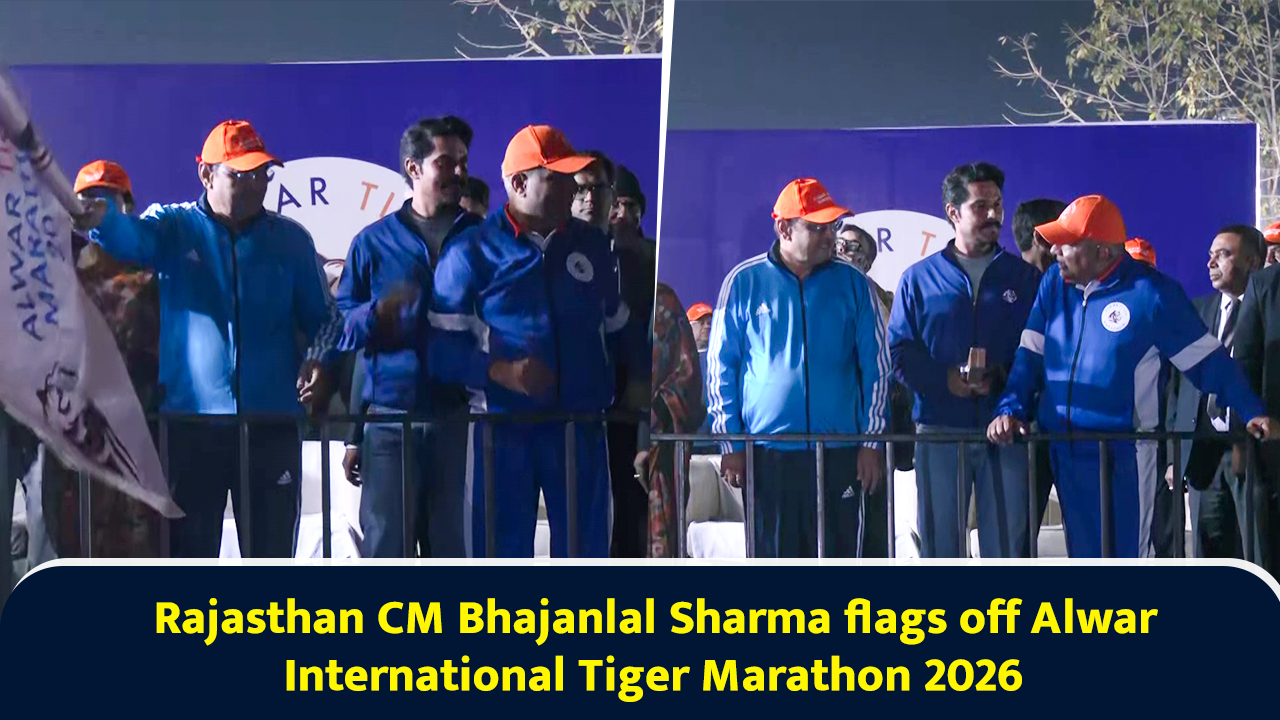 Rajasthan CM Bhajanlal Sharma flags off Alwar International Tiger Marathon 2026