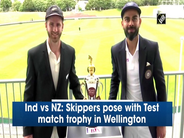 Ind vs NZ: Skippers pose with Test match trophy in Wellington