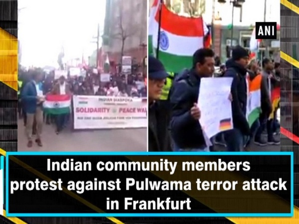 Indian community members protest against Pulwama terror attack in Frankfurt