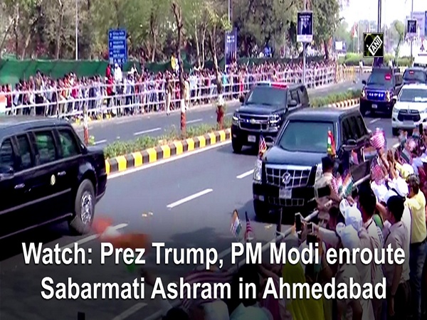 Watch: Prez Trump, PM Modi enroute Sabarmati Ashram in Ahmedabad