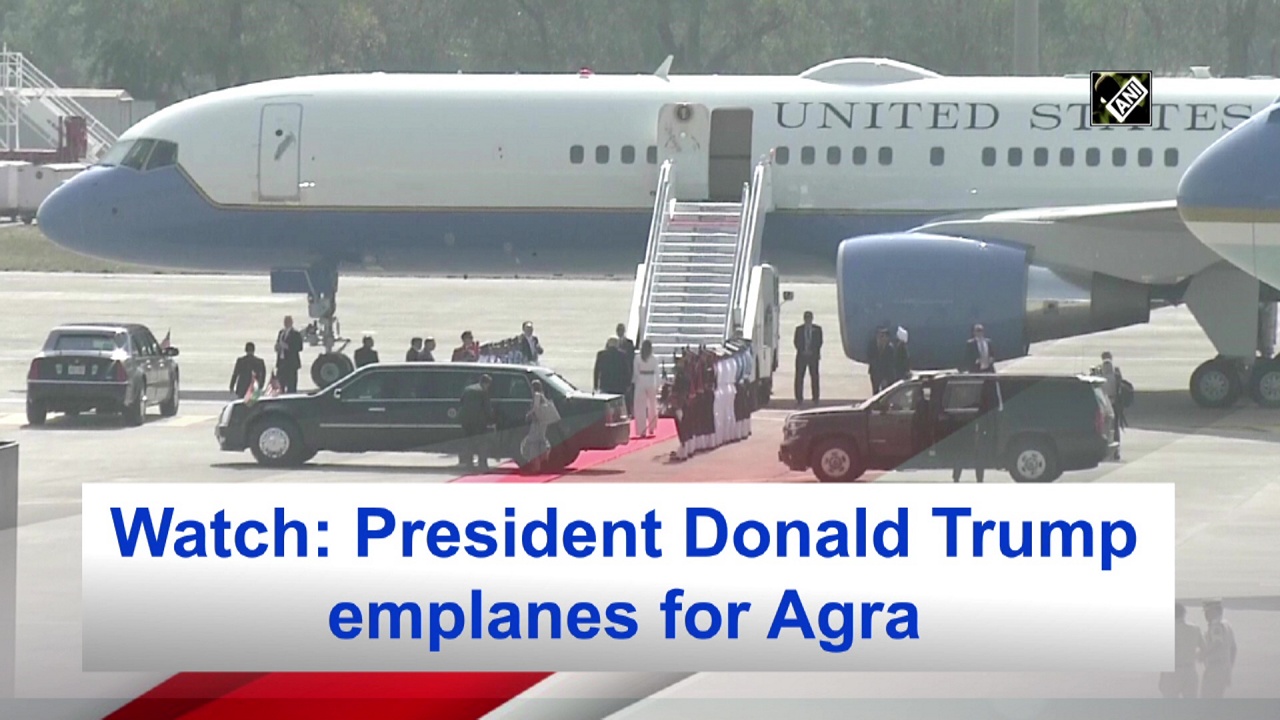 Watch: President Donald Trump emplanes for Agra