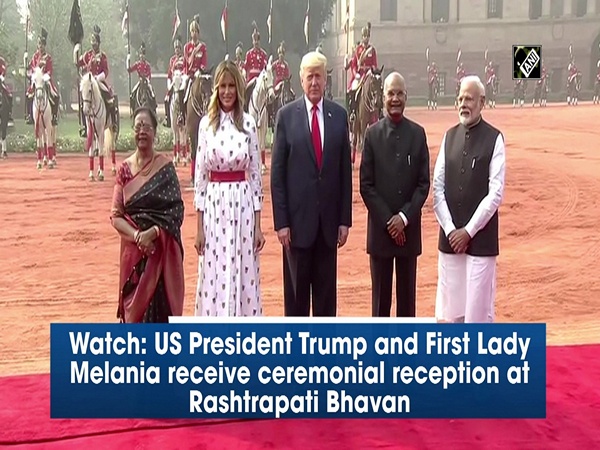 Watch: US President Trump and First Lady Melania receive ceremonial reception at Rashtrapati Bhavan