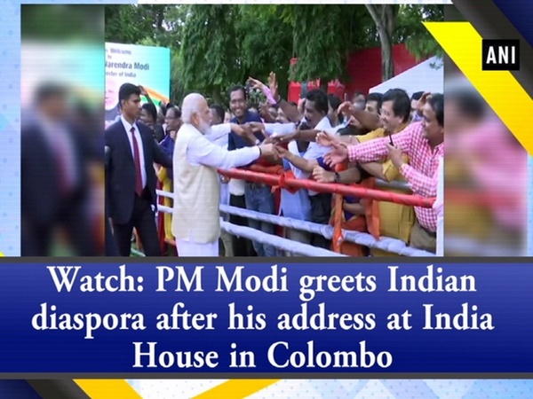 Watch: PM Modi greets Indian diaspora after his address at India House in Colombo