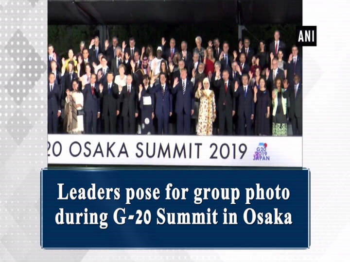 Leaders pose for group photo during G-20 Summit in Osaka