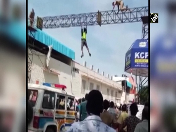 Watch: Mentally challenged man climbs high advertising structure in Chittoor, rescued