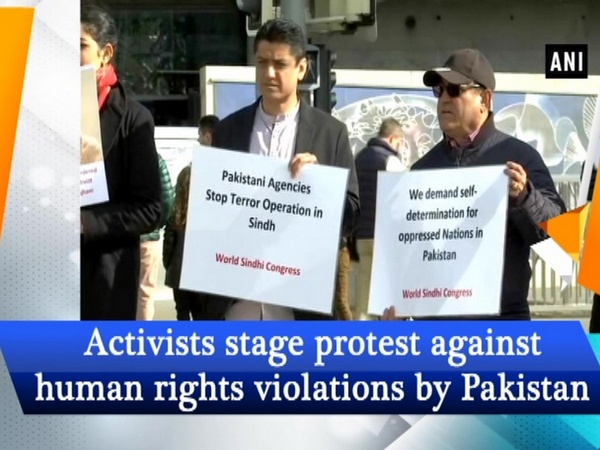 Activists stage protest against human rights violations by Pakistan in Geneva