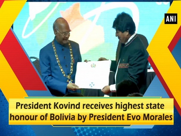 President Kovind receives highest state honour of Bolivia by President Evo Morales