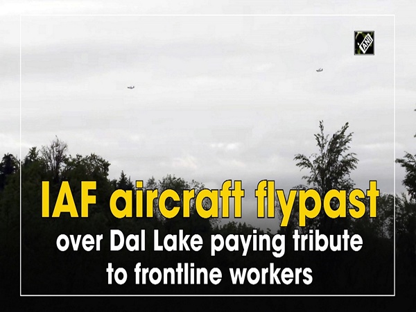 IAF aircraft flypast over Dal Lake paying tribute to frontline workers