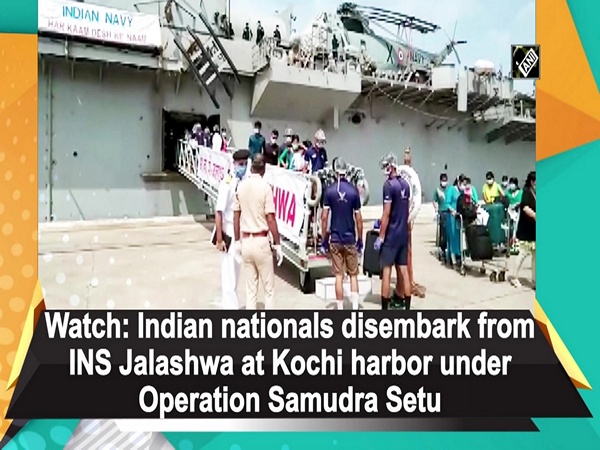 Watch: Indian nationals disembark from INS Jalashwa at Kochi harbor under Operation Samudra Setu