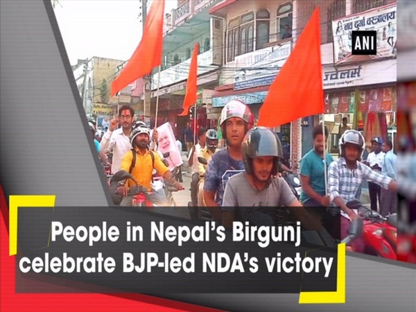 People in Nepal’s Birgunj celebrate BJP-led NDA’s victory