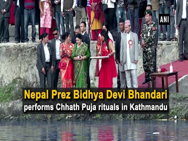 Nepal Prez Bidhya Devi Bhandari performs Chhath Puja rituals in Kathmandu