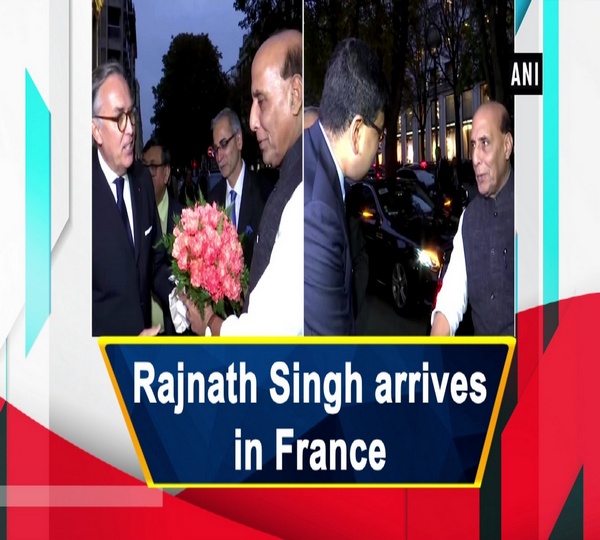 Rajnath Singh arrives in France