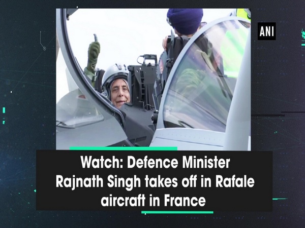 Watch: Defence Minister Rajnath Singh takes off in Rafale aircraft in France