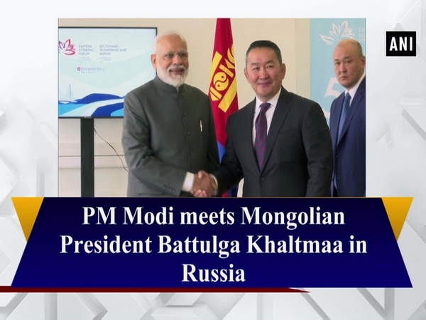 PM Modi meets Mongolian President Battulga Khaltmaa in Russia